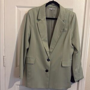 Women's Green Pinstripe Blazer